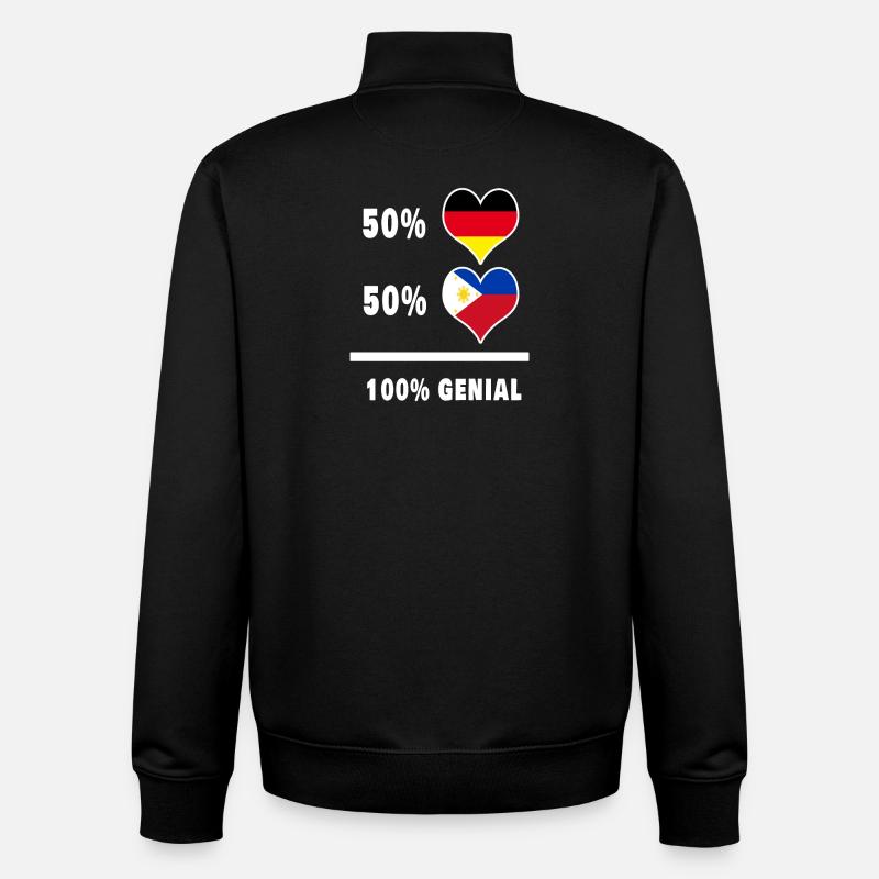 Germany and Philippines Awesome / Gift - Unisex Organic Zip Sweatshirt by Stanley/Stella - black