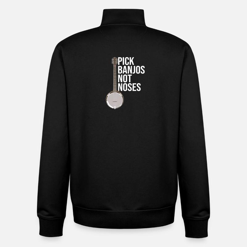 Banjo - Pick Banjos Not Noses - Sweat zippé unisexe en coton bio Stanley/Stella - noir