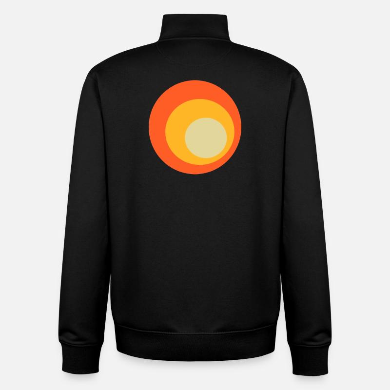 70s Circles Pattern - Unisex Organic Zip Sweatshirt by Stanley/Stella - black