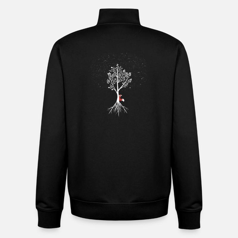 Weide mit Fuchs und Wurzeln - Unisex Organic Zip Sweatshirt von Stanley/Stella - Schwarz