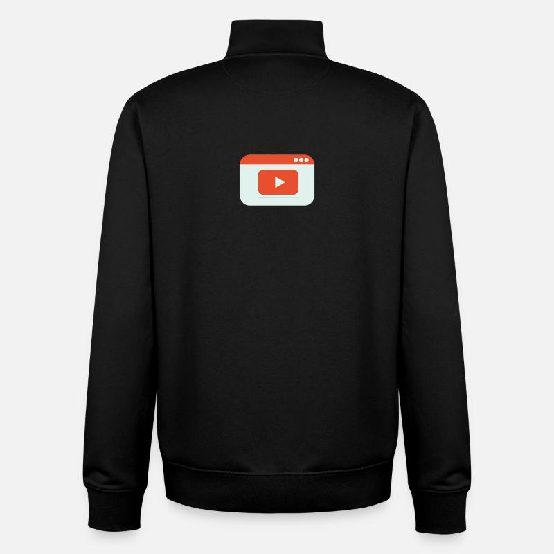 Icône de fenêtre de lecture vidéo - Sweat zippé unisexe en coton bio Stanley/Stella - noir