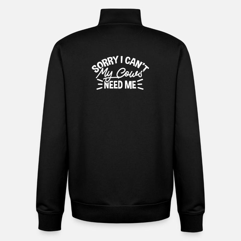 Vaches - Sweat zippé unisexe en coton bio Stanley/Stella - noir