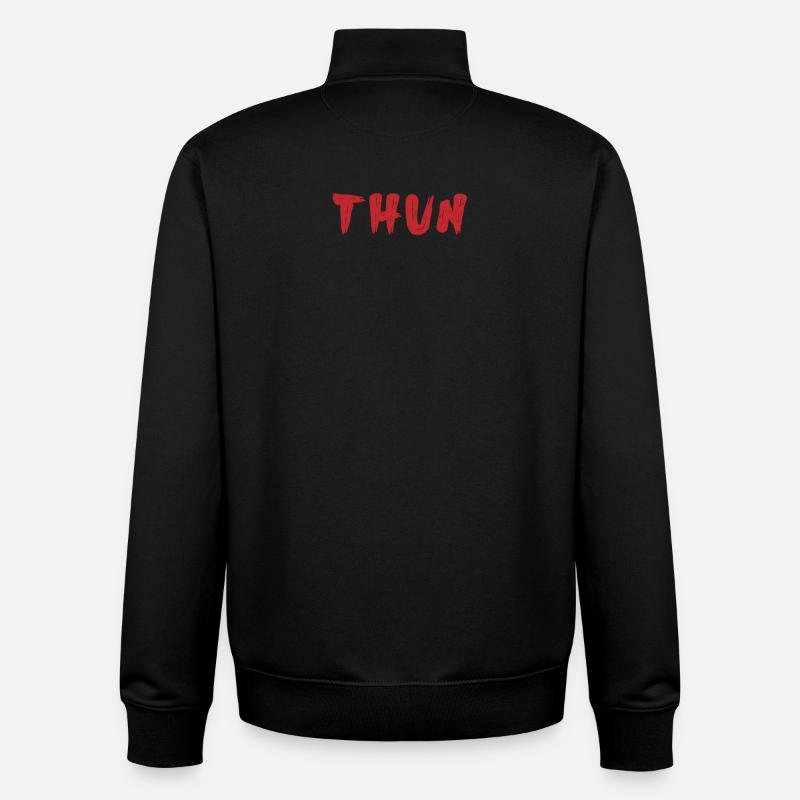 THUN Design - Hand Drawn in Red - Unisex Organic Zip Sweatshirt by Stanley/Stella - black