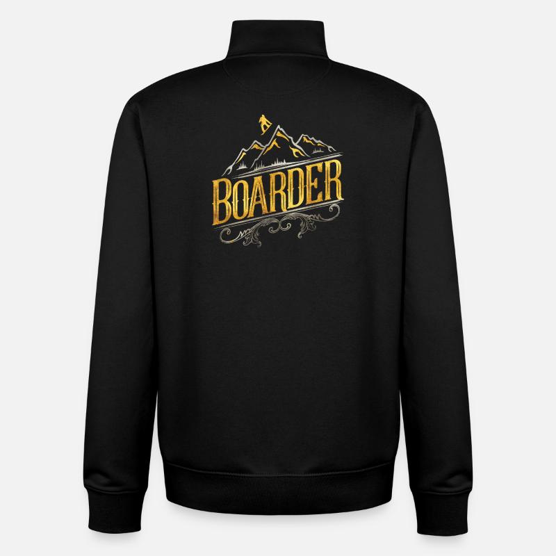 Snowboard / snowboard / snowboarders - Sweat zippé unisexe en coton bio Stanley/Stella - noir