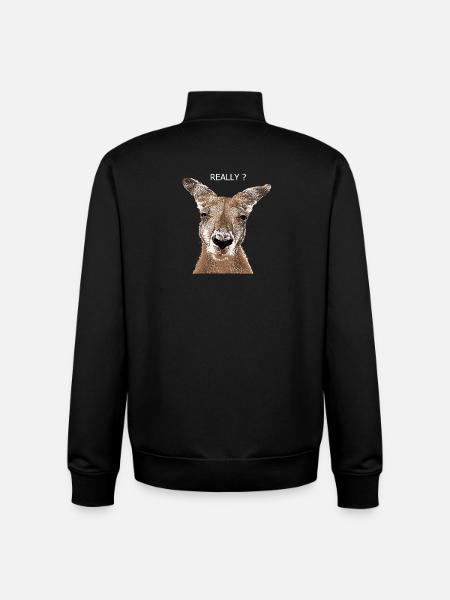 Kangaroo really? - Unisex Organic Zip Sweatshirt by Stanley/Stella - black