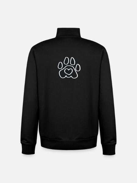 Empreinte de patte de chien - Sweat zippé unisexe en coton bio Stanley/Stella - noir