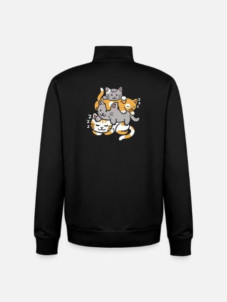 Cats Kitten - Unisex Organic Zip Sweatshirt by Stanley/Stella - black