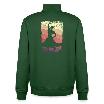 Flamenco Danse - Sweat zippé unisexe en coton bio Stanley/Stella - vert bouteille - Dos - AI Model Male 185 dark (185cm)