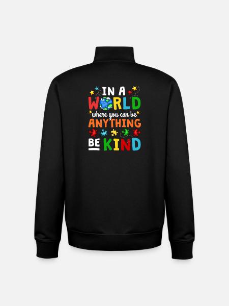 Autism awareness - Unisex Organic Zip Sweatshirt by Stanley/Stella - black