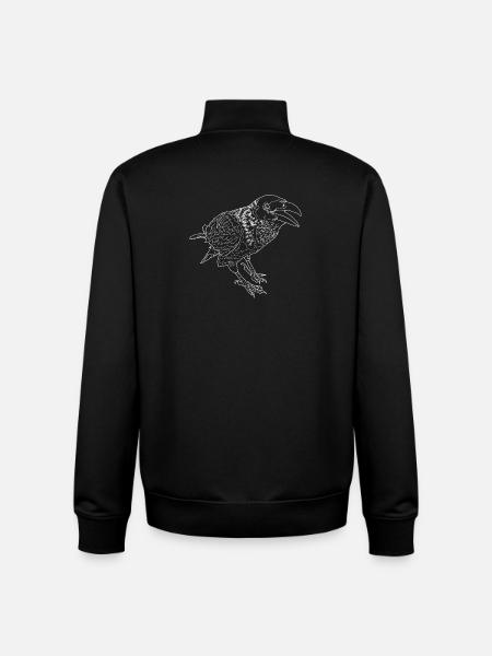 Crow lineart - Sweat zippé unisexe en coton bio Stanley/Stella - noir