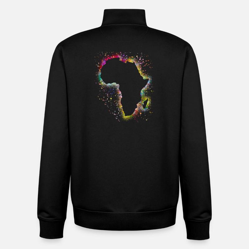 Afrique - Sweat zippé unisexe en coton bio Stanley/Stella - noir