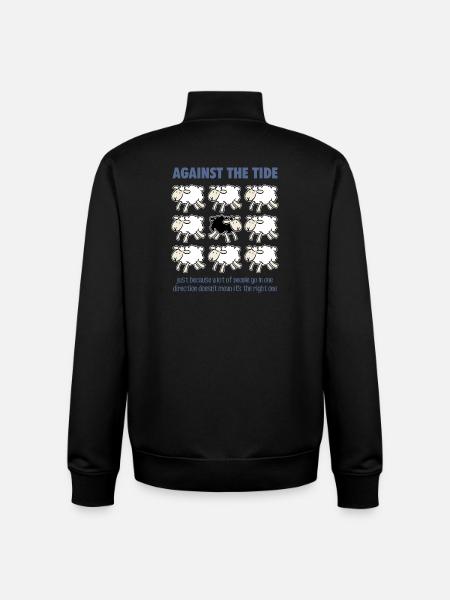Contre la marée - Sweat zippé unisexe en coton bio Stanley/Stella - noir