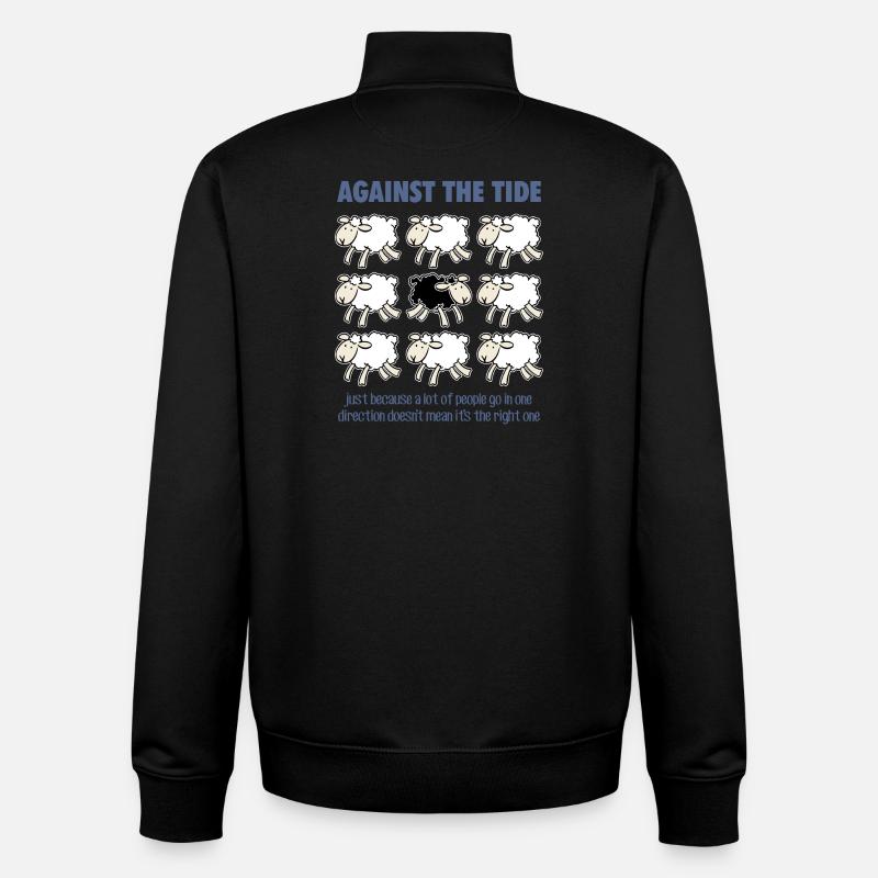 Gegen den Strom - Unisex Organic Zip Sweatshirt von Stanley/Stella - Schwarz