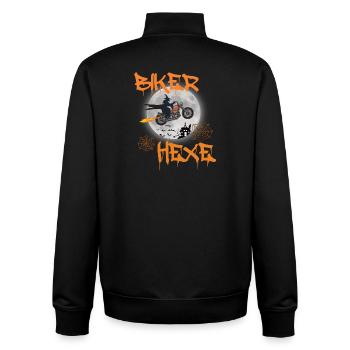 Biker sorcières voler moto vélo chopper - Sweat zippé unisexe en coton bio Stanley/Stella - noir - Dos - AI Model Male 185 light (185cm)