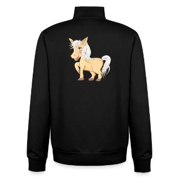 zauberhaftes niedliches Pony strahlend u. lachend - Unisex Organic Zip Sweatshirt von Stanley/Stella - Schwarz - Hinten - AI Model Male 185 light (185cm)
