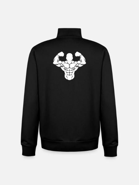 Bodybuilder Strong Man Toning Muscle Sport - Unisex Organic Zip Sweatshirt by Stanley/Stella - black