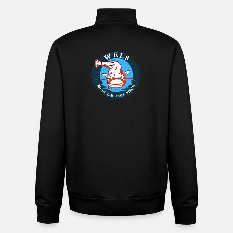 Pêche Poisson-chat mon poisson préféré - Sweat zippé unisexe en coton bio Stanley/Stella - noir