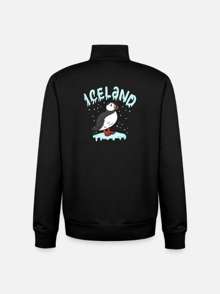 Iceland Puffins - Unisex Organic Zip Sweatshirt by Stanley/Stella - black