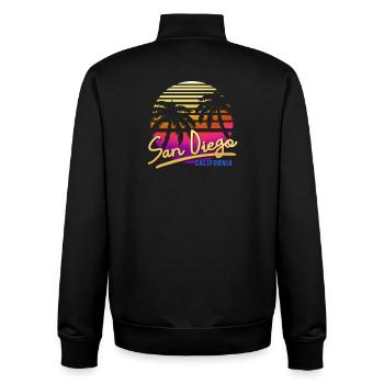 San Diego - Unisex Organic Zip Sweatshirt by Stanley/Stella - black - Back - AI Model Male 185 light (185cm)