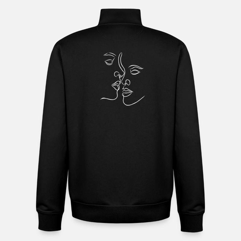 Faces in love - Unisex Organic Zip Sweatshirt by Stanley/Stella - black