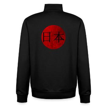 Japanese Red Circle Design - Unisex Organic Zip Sweatshirt by Stanley/Stella - black - Back - AI Model Male 185 light (185cm)