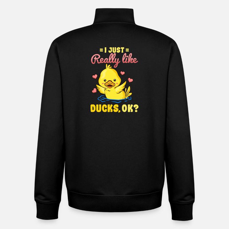 Duck Duck Lover - Unisex Organic Zip Sweatshirt by Stanley/Stella - black