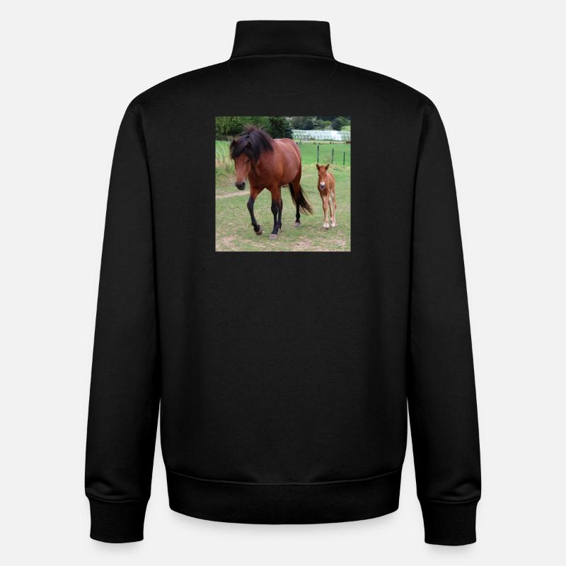 Affiche Cheval Cheval - Sweat zippé unisexe en coton bio Stanley/Stella - noir