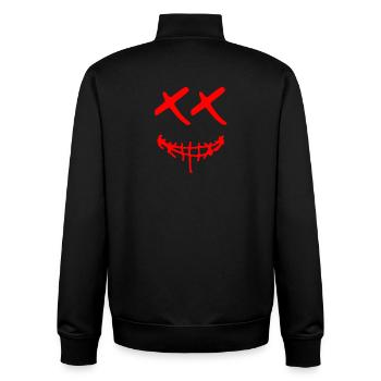 Smile mit x Augen - Unisex Organic Zip Sweatshirt von Stanley/Stella - Schwarz - Hinten - AI Model Male 185 light (185cm)