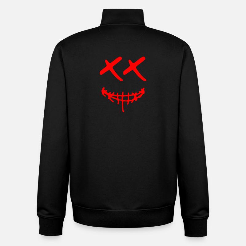 Smile mit x Augen - Unisex Organic Zip Sweatshirt von Stanley/Stella - Schwarz