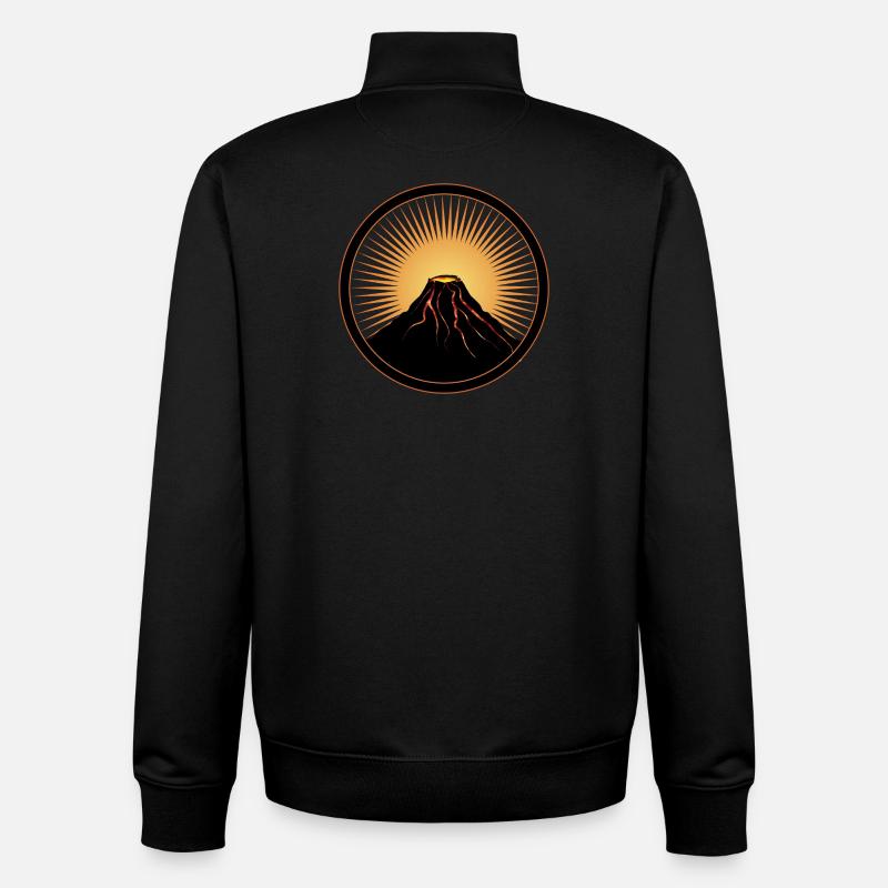 Volcano patch with liquid lava - Unisex Organic Zip Sweatshirt by Stanley/Stella - black