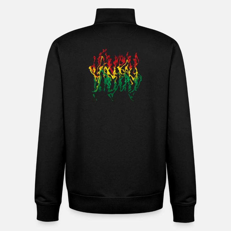 Vivid Reggae Flame Illustration Reggae - Sweat zippé unisexe en coton bio Stanley/Stella - noir