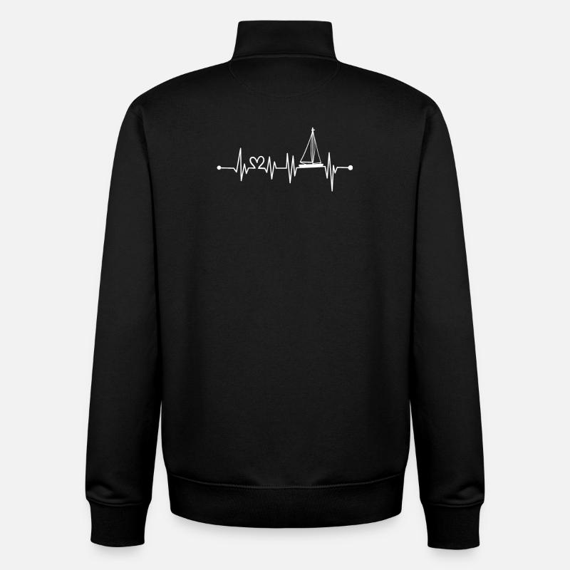 Voilier Voile Marin - Sweat zippé unisexe en coton bio Stanley/Stella - noir