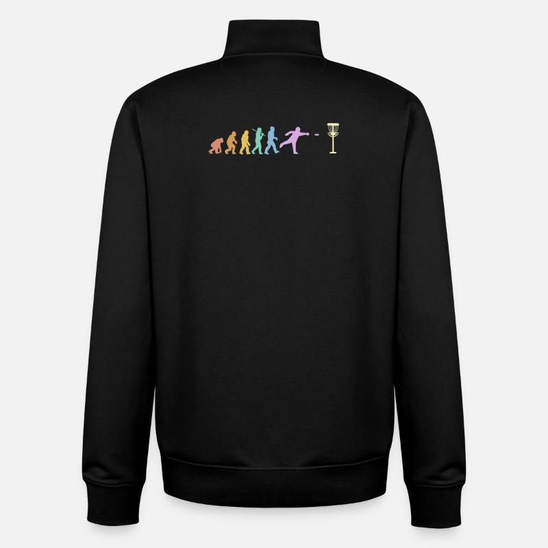 Discgolf Evolution Disc Golf Discgolfer - Unisex Organic Zip Sweatshirt von Stanley/Stella - Schwarz