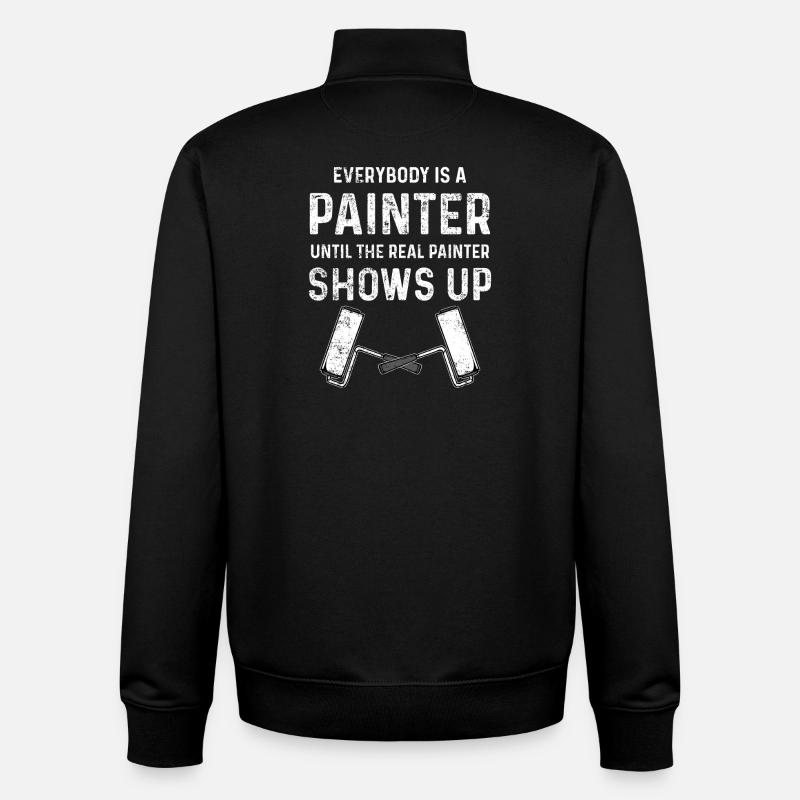 Painter paint brush - Unisex Organic Zip Sweatshirt by Stanley/Stella - black