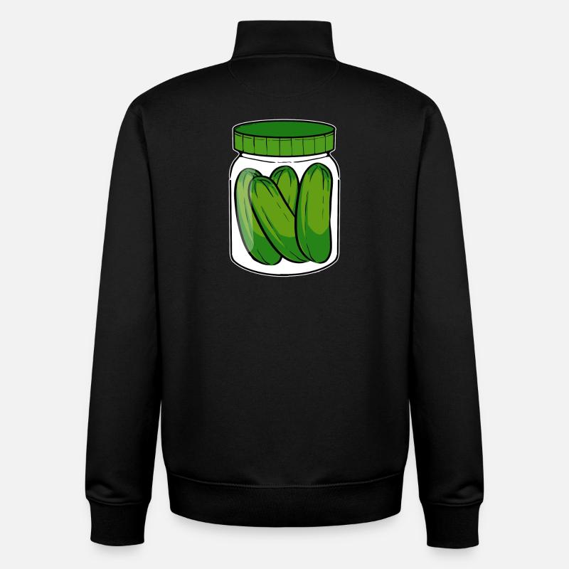 Concombre mariné vegan - Sweat zippé unisexe en coton bio Stanley/Stella - noir