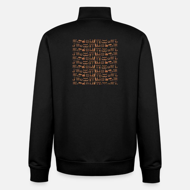 Ancient Egypt, hieroglyphic pattern, gift idea - Unisex Organic Zip Sweatshirt by Stanley/Stella - black