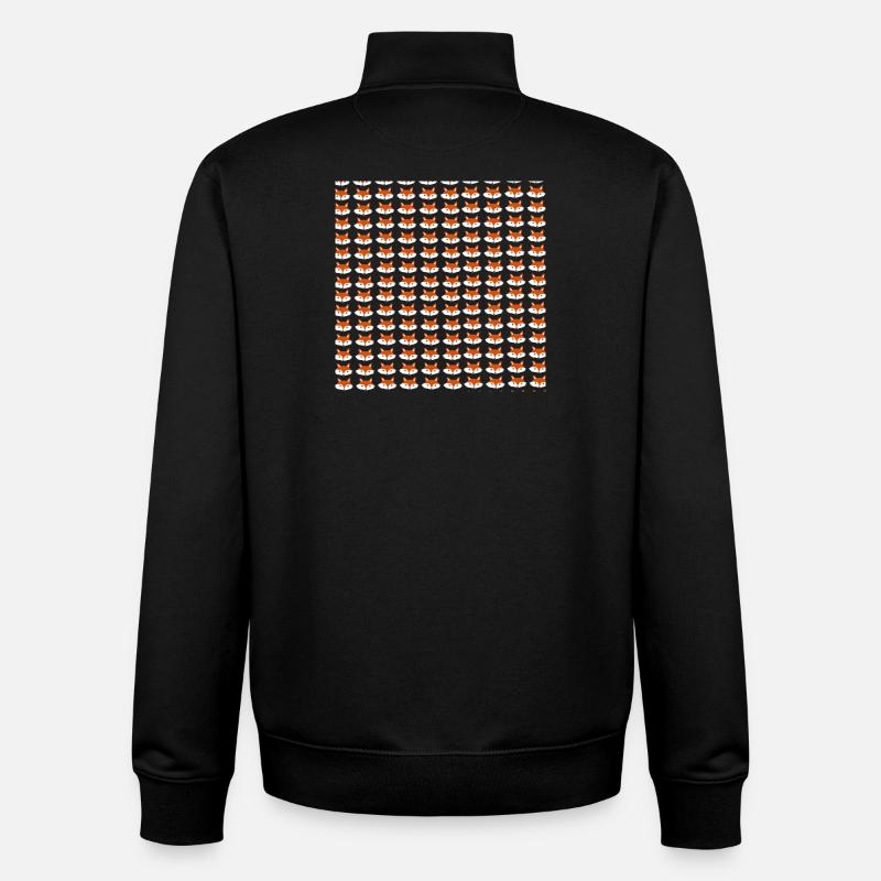 Fox head pattern, children's pattern - Unisex Organic Zip Sweatshirt by Stanley/Stella - black