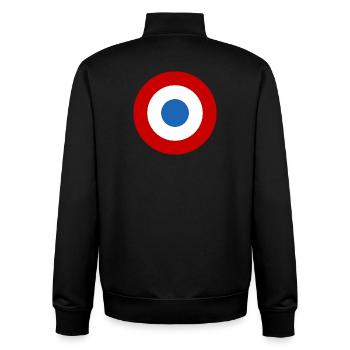 autocollant air force roundel France armée de l’air - Sweat zippé unisexe en coton bio Stanley/Stella - noir - Dos - AI Model Male 185 light (185cm)