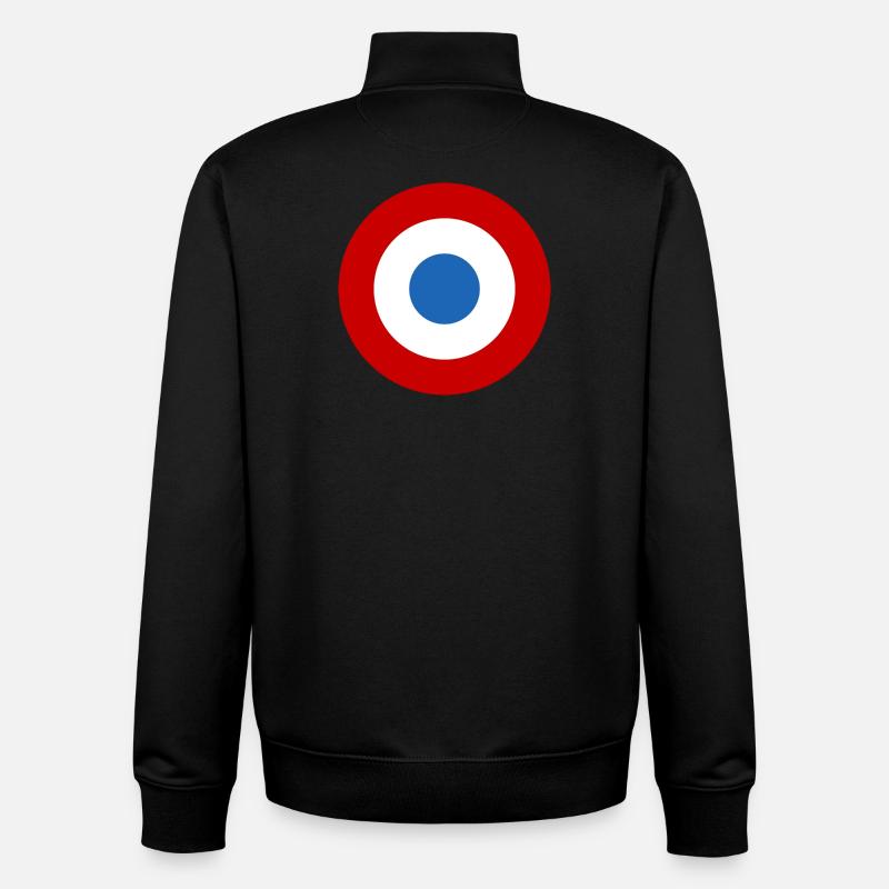 Luftwaffenaufkleber Roundel Frankreich Luftarmée - Unisex Organic Zip Sweatshirt von Stanley/Stella - Schwarz