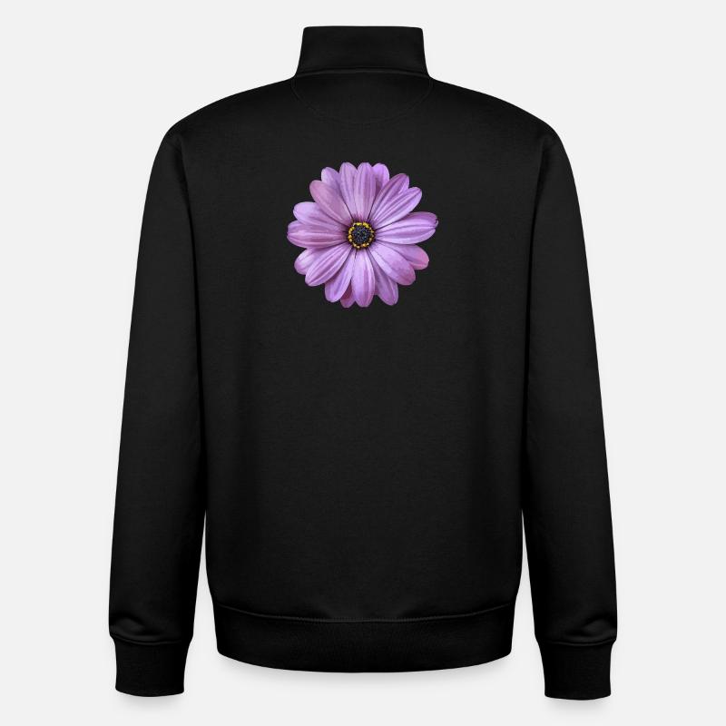 Flower - Sweat zippé unisexe en coton bio Stanley/Stella - noir