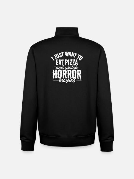 Pizza horror films - Unisex Organic Zip Sweatshirt by Stanley/Stella - black
