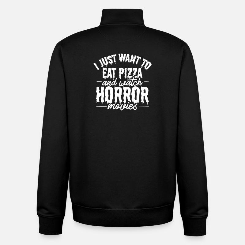 Pizza horror films - Unisex Organic Zip Sweatshirt by Stanley/Stella - black