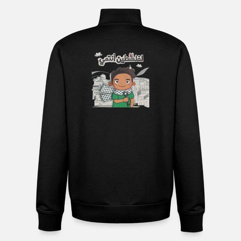 À la Palestine j'appartiens transparent - Sweat zippé unisexe en coton bio Stanley/Stella - noir
