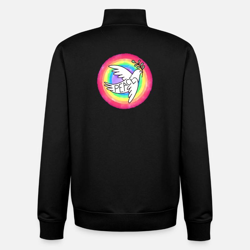 Peace Dove - Unisex Organic Zip Sweatshirt von Stanley/Stella - Schwarz