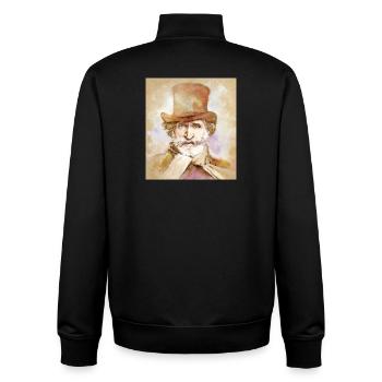 Giuseppe Verdi in watercolor style - Unisex Organic Zip Sweatshirt by Stanley/Stella - black - Back - AI Model Male 185 light (185cm)