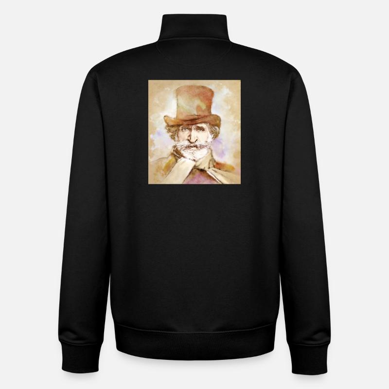Giuseppe Verdi dans un style aquarelle - Sweat zippé unisexe en coton bio Stanley/Stella - noir
