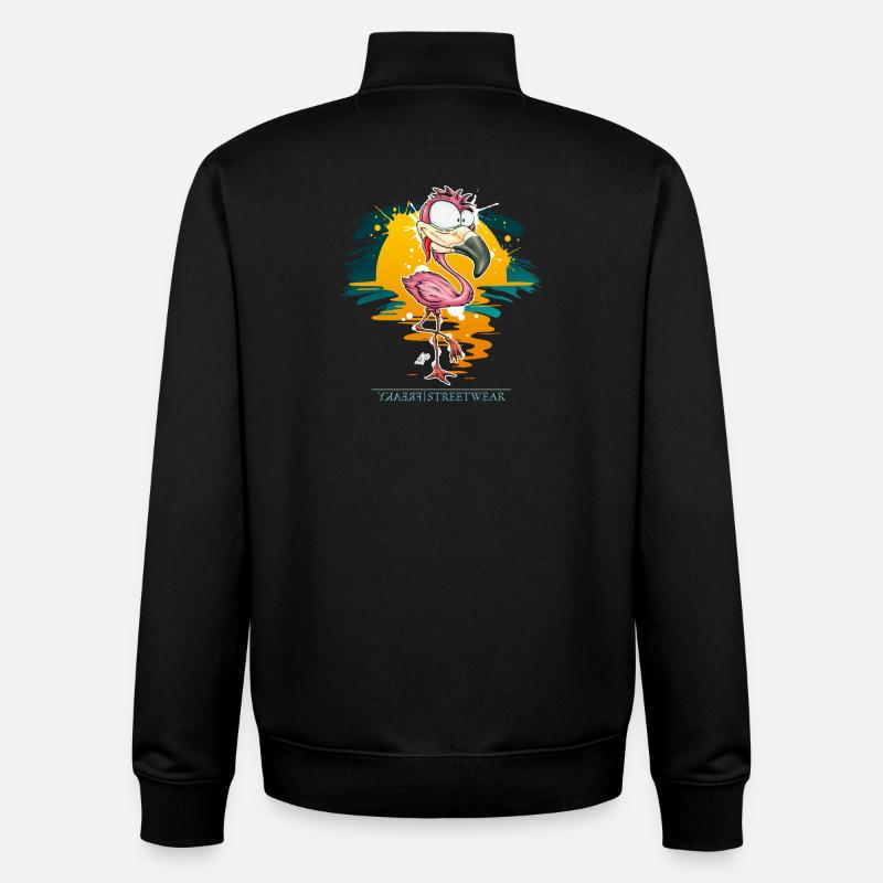 Flamingo Weirdo - Unisex Organic Zip Sweatshirt von Stanley/Stella - Schwarz
