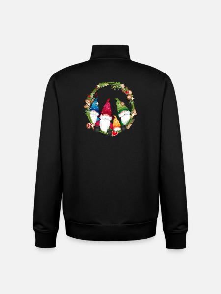 liten älvfamilj i en julram - Unisex sweatshirt med dragkedja i ekologisk bomull Stanley/Stella - svart