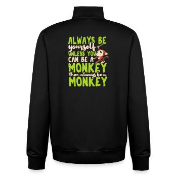 Monkey - Unisex Organic Zip Sweatshirt by Stanley/Stella - black - Back - AI Model Male 185 light (185cm)