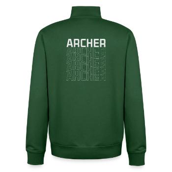 Archer Grid Schriftzug - Unisex Organic Zip Sweatshirt von Stanley/Stella - Flaschengrün - Hinten - AI Model Male 185 dark (185cm)